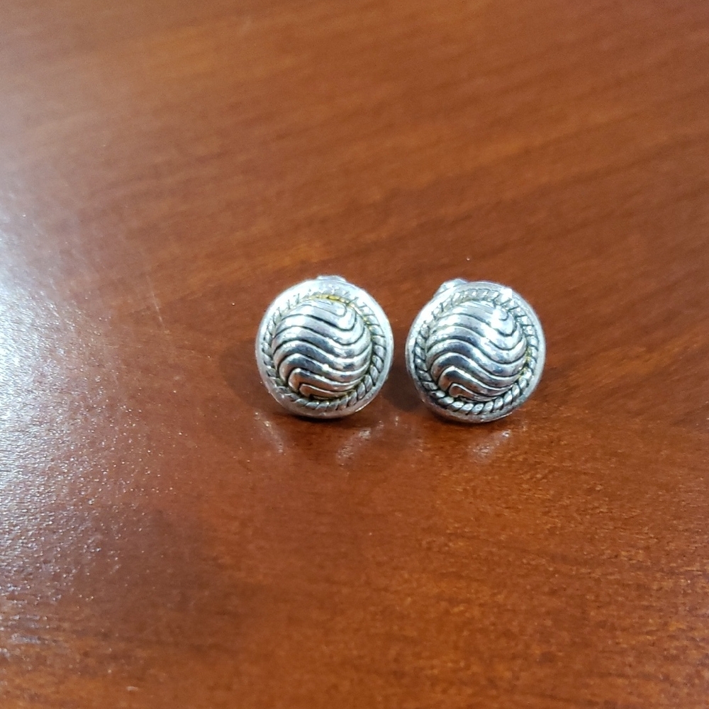 Premier Sterling Silver Round Stud Earrings